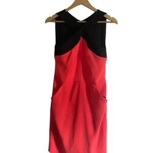 DKNY Coral and Black Dress